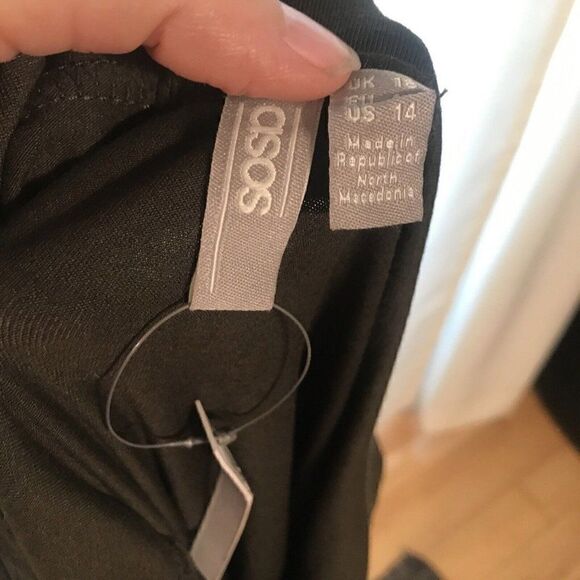 ASOS Army Green One Shoulder  Midi  Size 14 Dress.  C - Picture 5 of 5